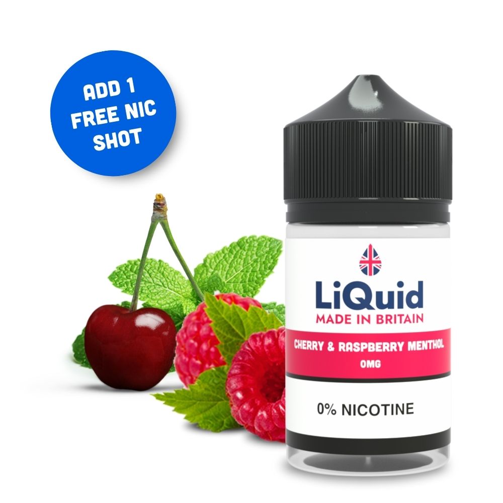 £1 E Liquid Cherry and Raspberry Menthol 50ml Shortfill Vape Juice